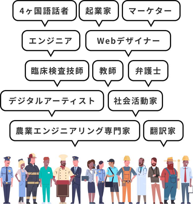 その他にも多種多様な経験・スキルを持つ人材がいます